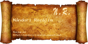 Nándori Rozália névjegykártya