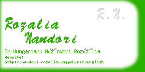 rozalia nandori business card